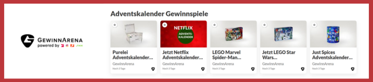 GewinnArena Adventskalender Verlosungen